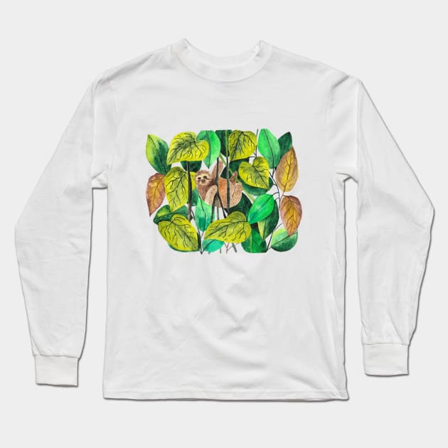 The lazy Sloth Long Sleeve T-Shirt by Think Beyond Color